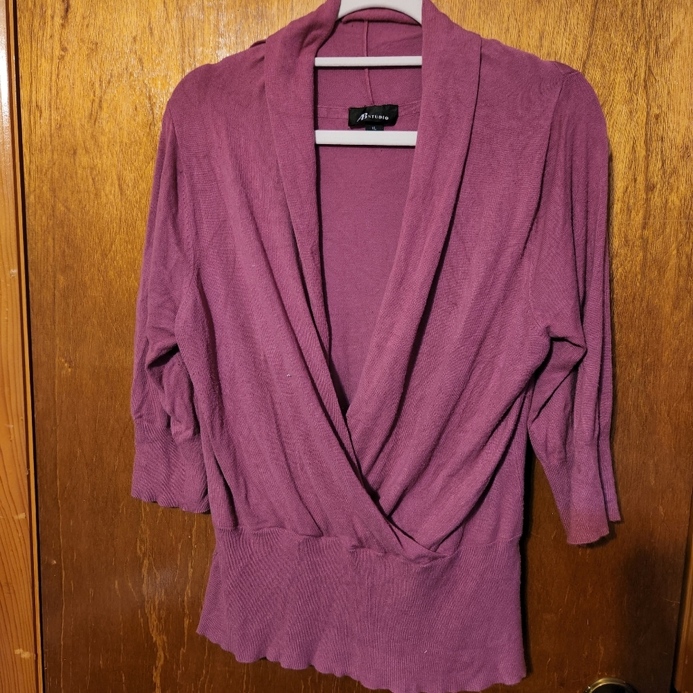 AB Studio half sleeve wrap style sweater